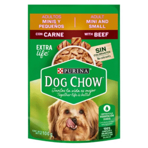 SACHET DOG CHOW ADULT MINIS Y PEQUE CARNE 100GR